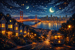 Lights of the Golden City - San Francisco City Life Wall Art