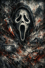 Scream Ghostface Cinematic Horror Wall Art Poster | Portrait