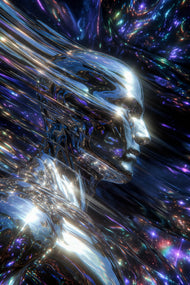Silver Surfer in Cosmic Energy Form Wall Art Poster | Portrait