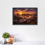 Singapore Skyline Sunset Wall Art Poster | Landscape