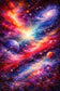 Cosmic Space Scene Painting Style Wall Art Poster | Portrait