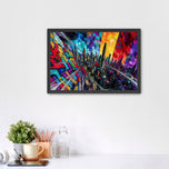 Spiderman Graffiti Comic Style Cityscape Wall Art Poster | Landscape