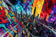 Spiderman Graffiti Comic Style Cityscape Wall Art Poster | Landscape