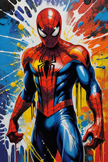 Spider-Man Paint Splatter Wall Art Poster | Portrait