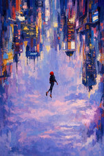 Miles Morales Into the Spider-Verse Painting Style Wall Art Poster | Portrait