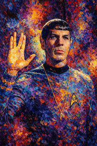 Spock Star Trek Cinematic Painting Style Wall Art Poster | Portrait