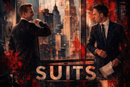 Mike Ross x Harvey Specter Suits Cinematic Wall Art Poster | Landscape
