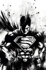 Superman Ink Style Wall Art Poster | Portrait