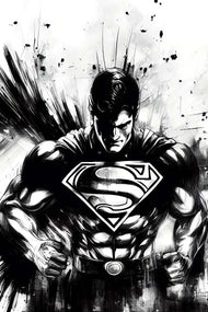 Superman Ink Style Wall Art Poster | Portrait