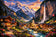 Swiss Alpine Village Wall Art Poster | Landscape