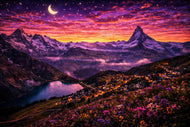 Swiss Alps Sunset Wall Art Poster | Landscape
