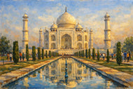 Taj Mahal Painted Style Wall Art Poster | Landscape