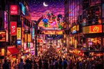 Takeshita Tokyo Street Nights Wall Art Poster | Landscape