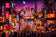 Takeshita Tokyo Street Nights Wall Art Poster | Landscape