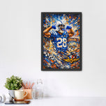 Jonathan Taylor Indianapolis Colts Painted Wall Art Poster| Portrait