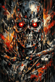 Terminator T-800 Cinematic Abstract Wall Art Poster | Portrait