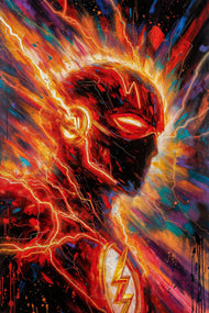 The Flash Paint Style Wall Art Poster | Portrait