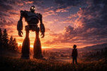 Iron Giant Sunset Wall Art Poster | Landscape