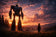Iron Giant Sunset Wall Art Poster | Landscape