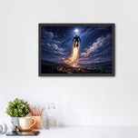 Iron Giant Cosmic Ascent into Space Wall Art Poster | Landscape