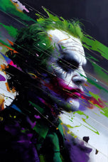 The Joker Painted in Chaotic Madness Wall Art Poster | Portrait