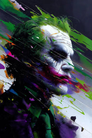 The Joker Painted in Chaotic Madness Wall Art Poster | Portrait