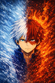 Todoroki My Hero Academia Anime Wall Art Poster | Portrait