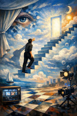 Truman Show Cinematic Abstract Wall Art Poster | Portrait