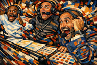 UFC Commentary Team Abstract Wall Art Poster | Landscape
