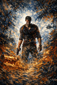 Nathan Drake Uncharted Abstract Wall Art Poster | Portrait