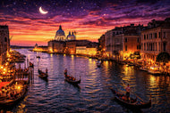 Venice Italy Grand Canal at Twilight Wall Art Poster | Landscape