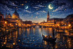 Venice Italy City Life Twilight Wall Art Poster | Landscape