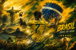 Vinícius Júnior Brazil World Cup Painting Style Wall Art Poster | Landscape