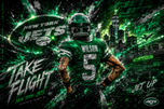Garrett Wilson New York Jets Cityscape Wall Art Poster | Landscape