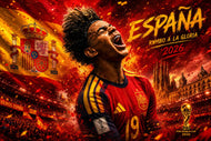 Lamine Yamal Spain World Cup Fury Wall Art Poster | Landscape
