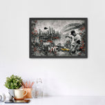Bronx Bombers Legend Micky Mantle Wall Art Poster | Landscape