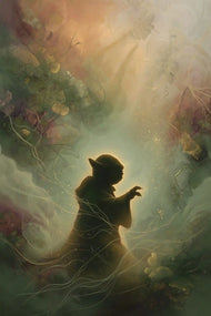 Mystic Yoda Dagobah Silhouette Wall Art Poster | Portrait