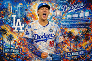 Yoshinobu Yamamoto Los Angeles Dodgers Wall Art Poster | Landscape